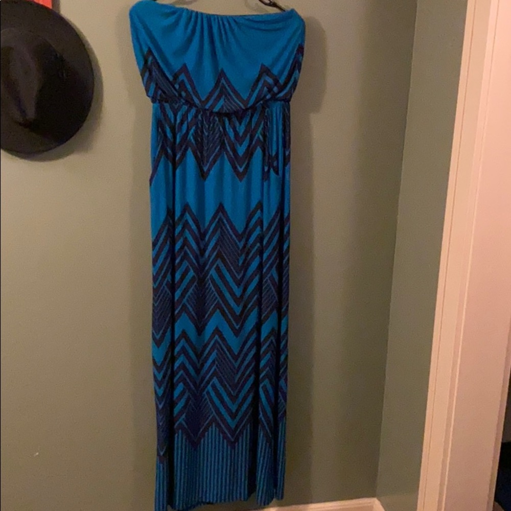 Strapless Maxi Dress with Pockets